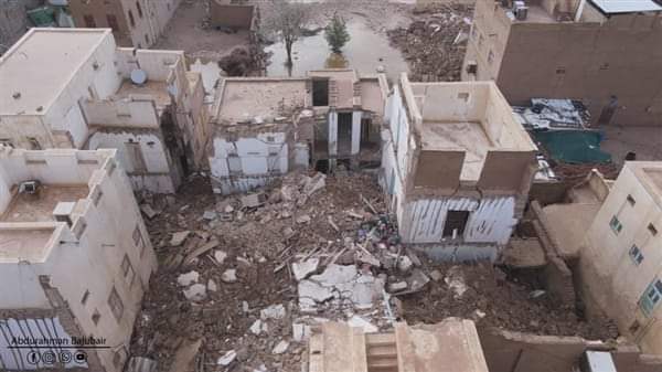 حضرموت.. ارتفاع عدد المنازل المتضررة في تريم إلى 186 منزلاً