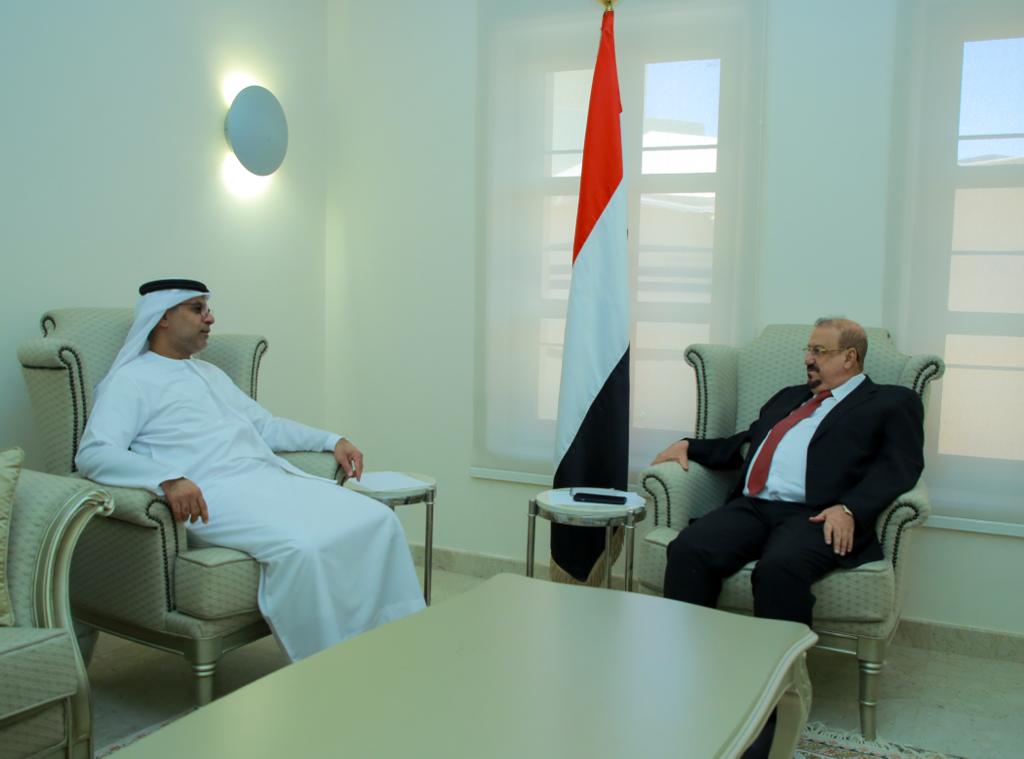 البركاني يلتقي سفير دولة الإمارات العربية المتحدة لدى بلادنا