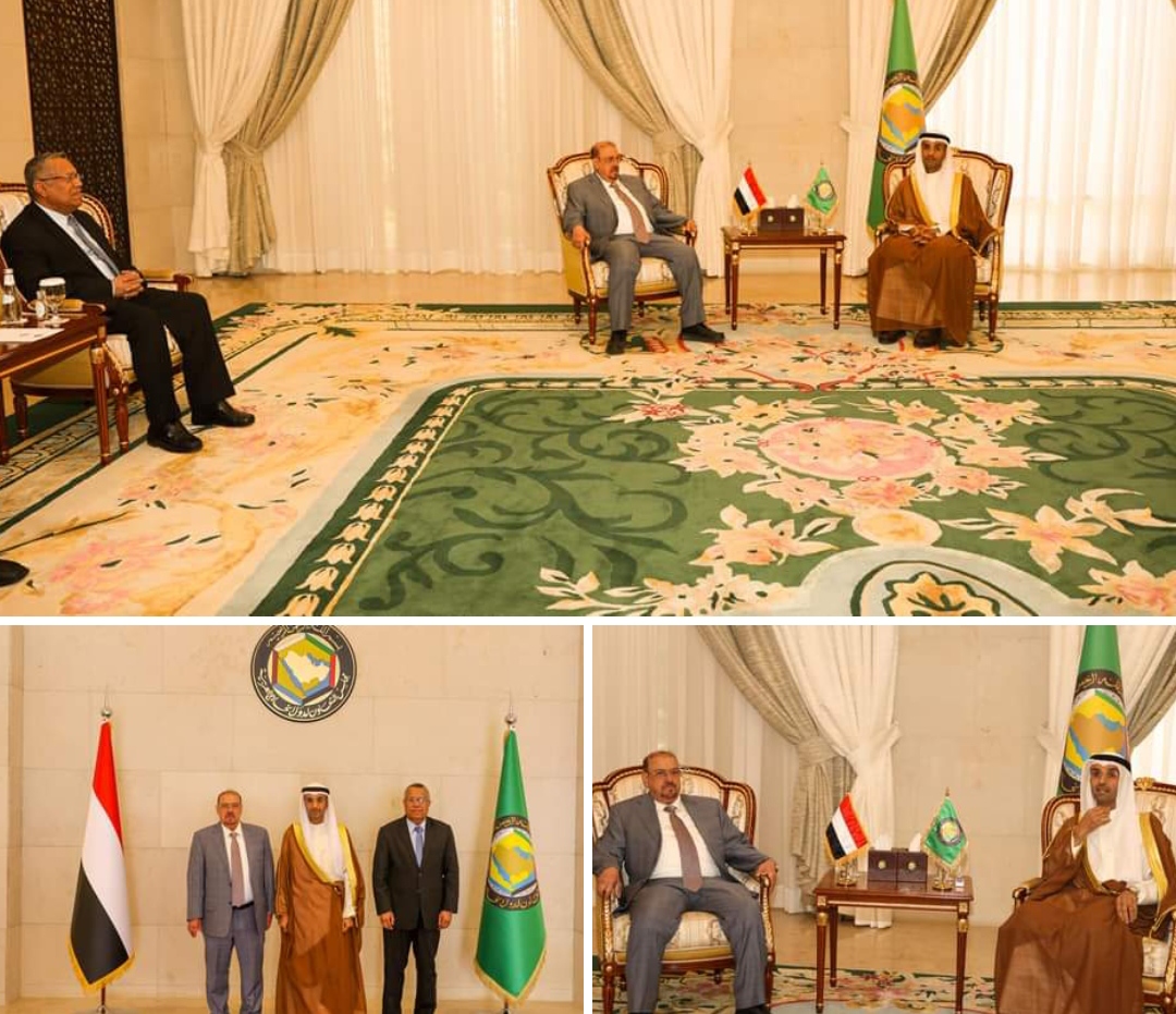 البركاني وبن دغر يناقشان مع امين عام مجلس التعاون الخليجي انعقاد المشاورات اليمنية - اليمنية